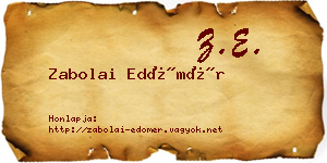 Zabolai Edömér névjegykártya